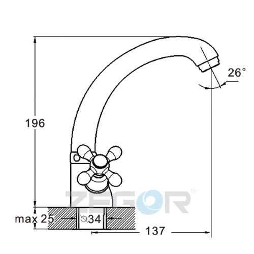 Смеситель для кухни ZEGOR | TROYA DMT4-C А722 — изображение 2