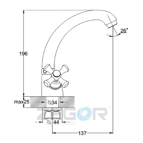 Смеситель для кухни Zegor Troya DTZ4-C827 — изображение 2