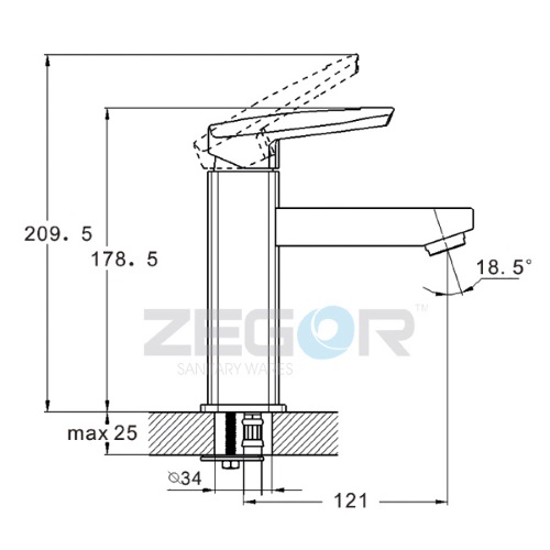 Смеситель для умывальника ZEGOR | TROYA NOF1-A033 — изображение 2