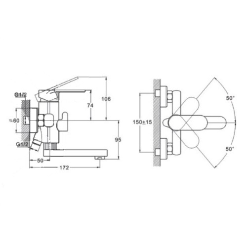 Смеситель для ванны ZEGOR | TROYA LOB3-128 — изображение 2