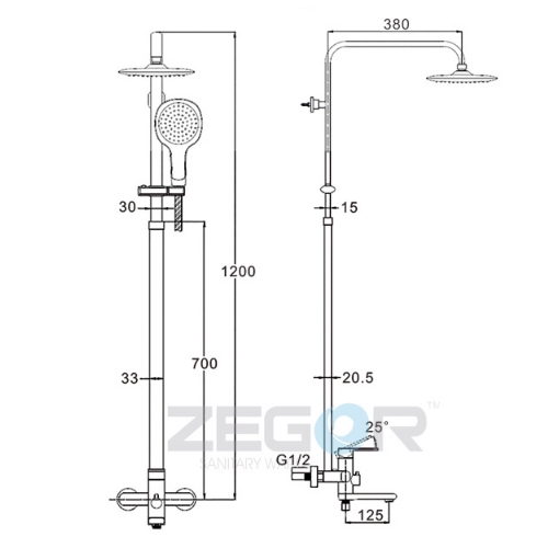 Душевая система ZEGOR LOB16-A123 — изображение 2