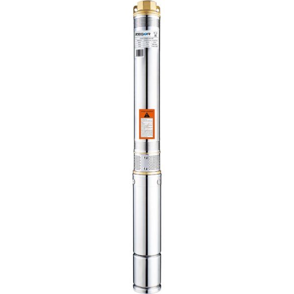 Насос глубинный центробежный Zegor 1.1kw H142м Q3.6м?/г кабель 8м с комплектом для герметичного соединения (4SDM220-1.1)